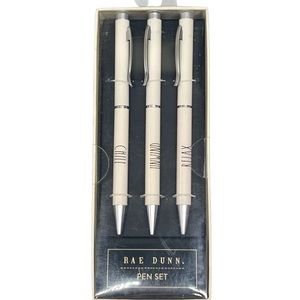 RAE DUNN Pen Set of Three Boxed Ballpoint Set of Three Pens NIB